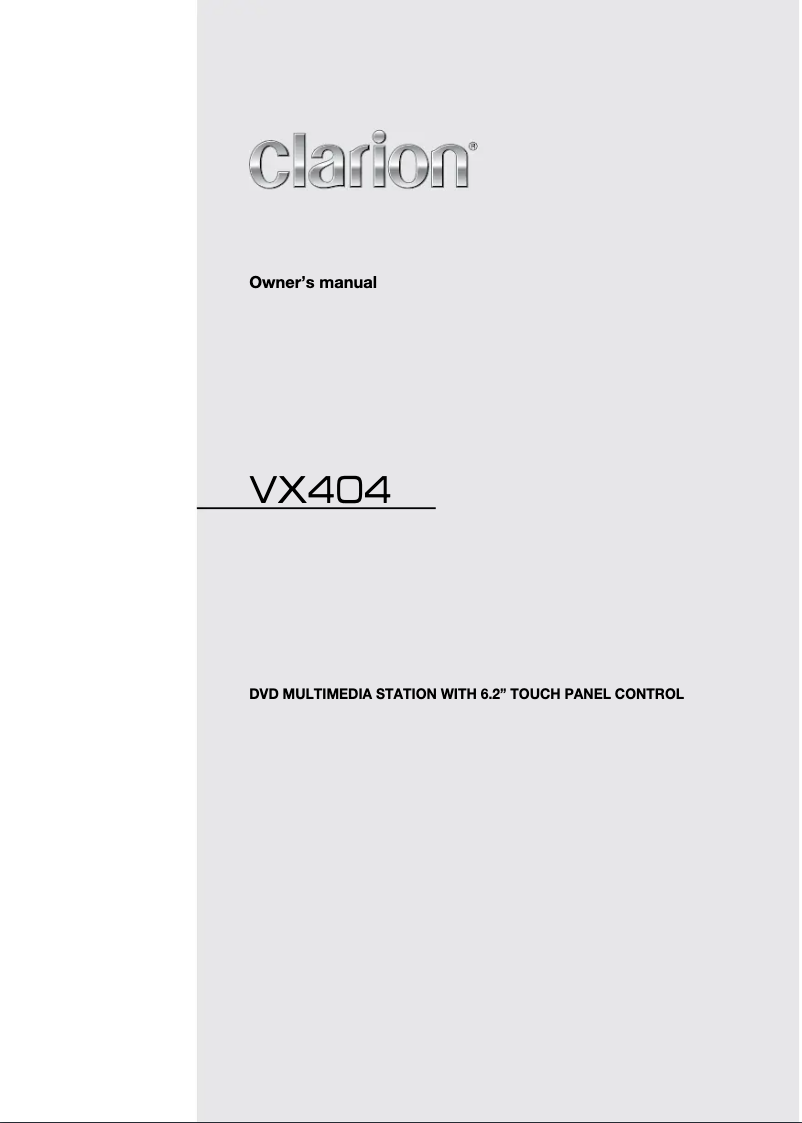 Página 1 del manual Manual de usuario Clarion VX404