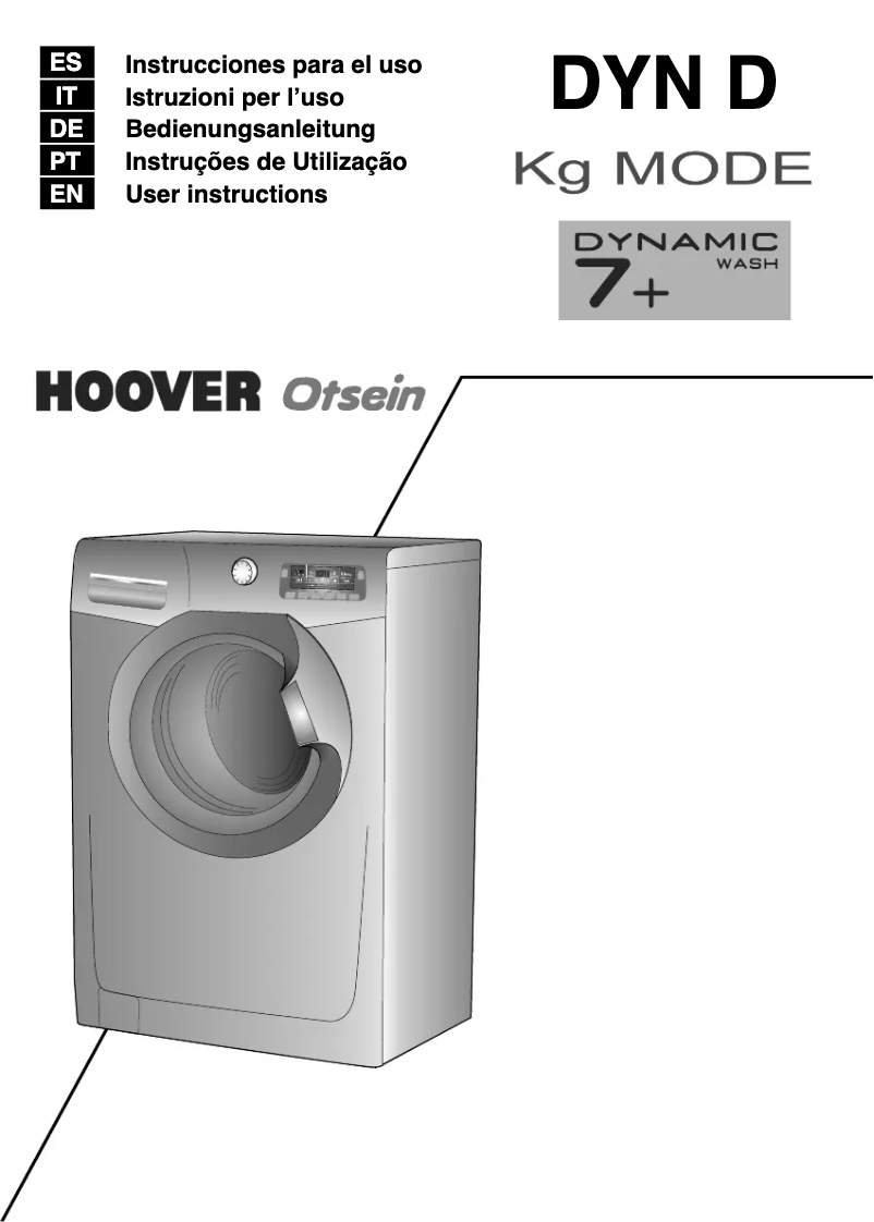 Page 1 de la notice Manuel utilisateur Hoover DYN 7125D2-EGY