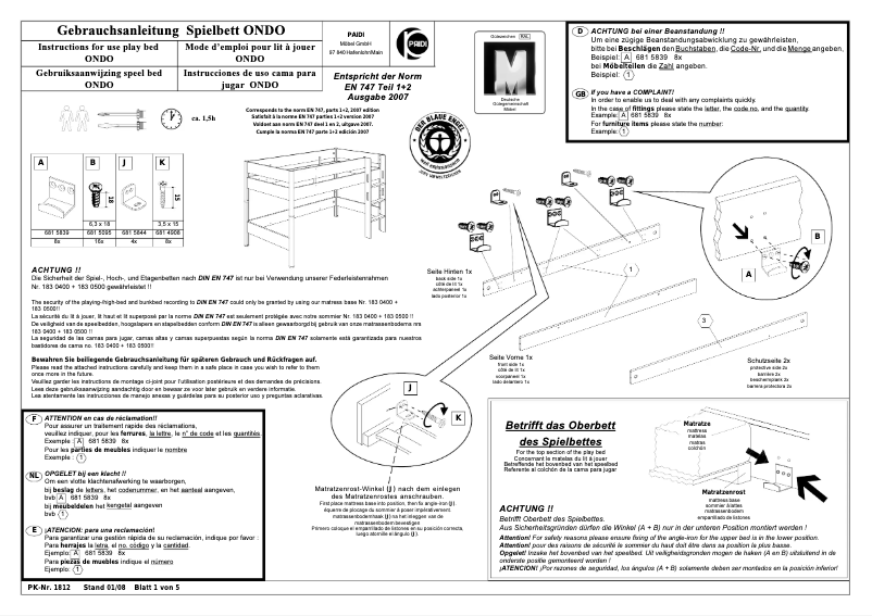 Page n°1 - Manuel utilisateur Paidi Ondo