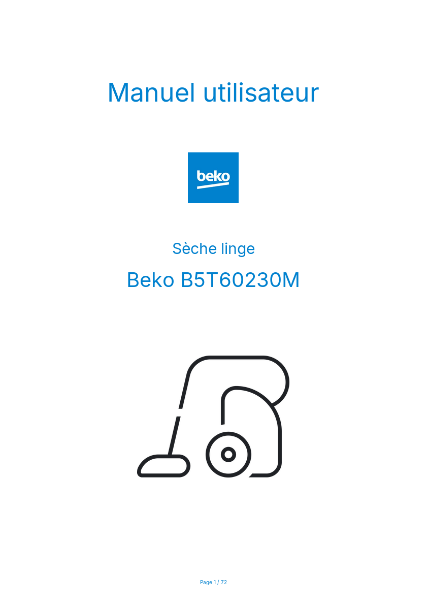 Page n°1 - Manuel utilisateur Beko B5T60230M