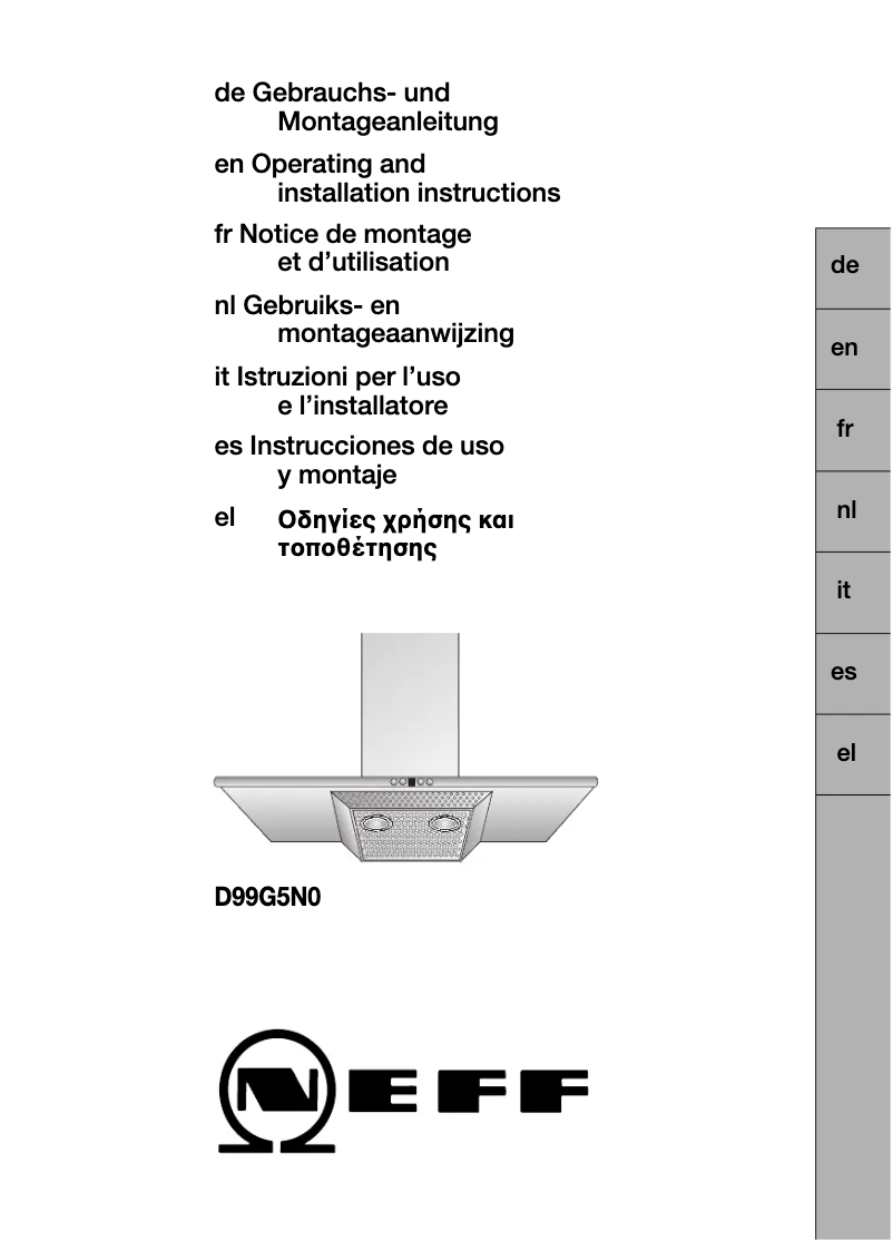 Page n°1 - Manuel utilisateur Neff D99G5N0