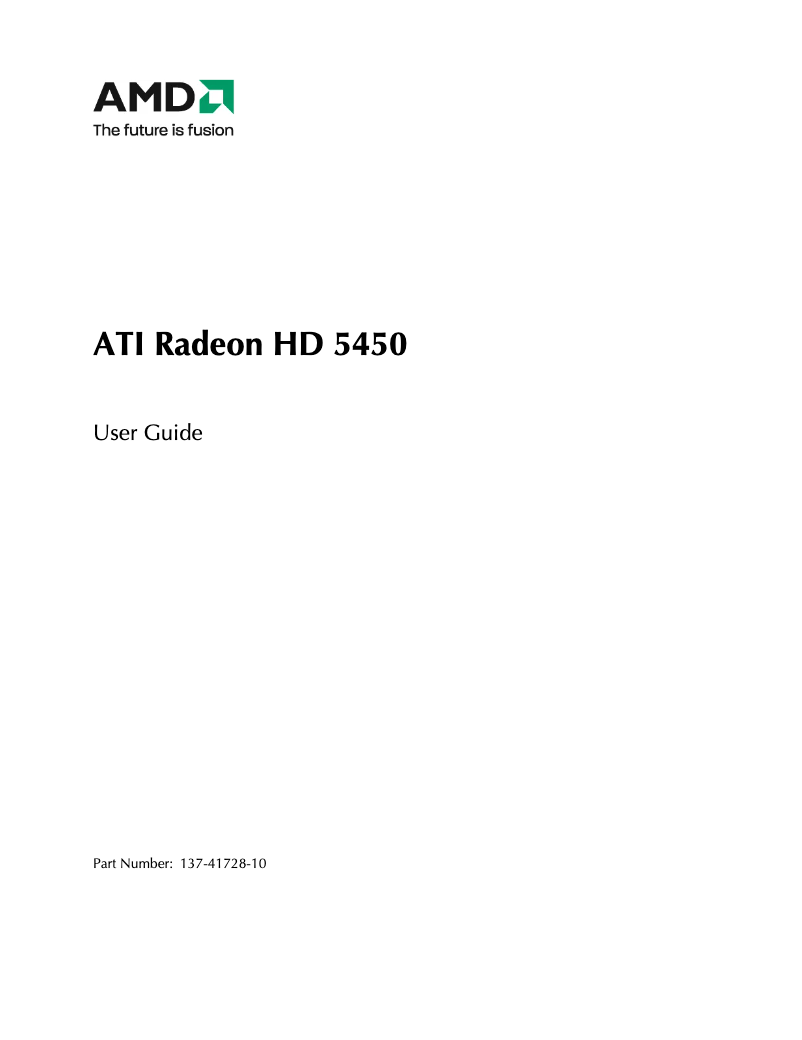 Page 1 de la notice Manuel utilisateur HIS ATI Radeon 5450 Silence