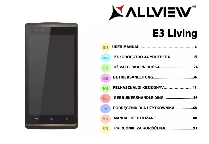 Image de la première page du manuel de l'appareil E3 Living