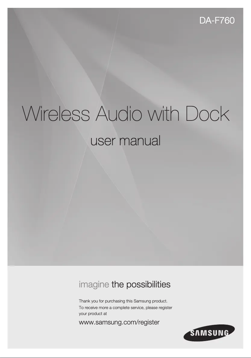 Image de la première page du manuel de l'appareil DA-F760