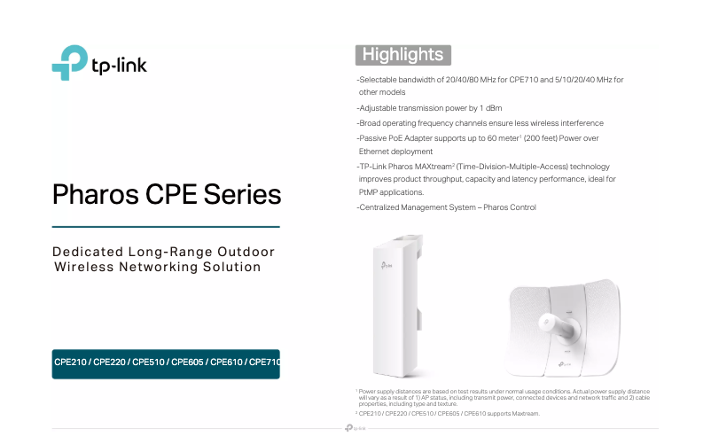 Page n°1 - Fiche technique TP-Link CPE210