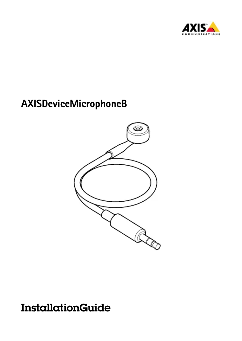 Page 1 de la notice Manuel utilisateur Axis Device Microphone B