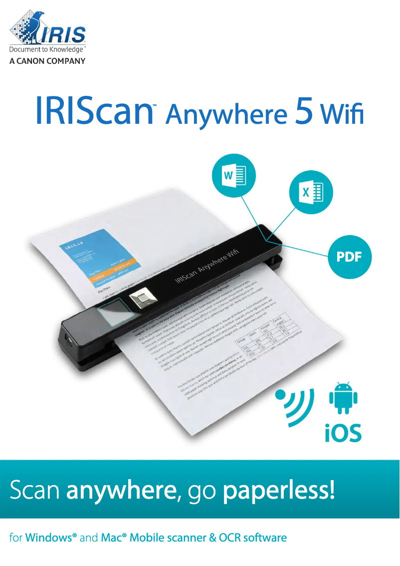 Page n°1 - Manuel utilisateur Iris IRIScan Anywhere 5