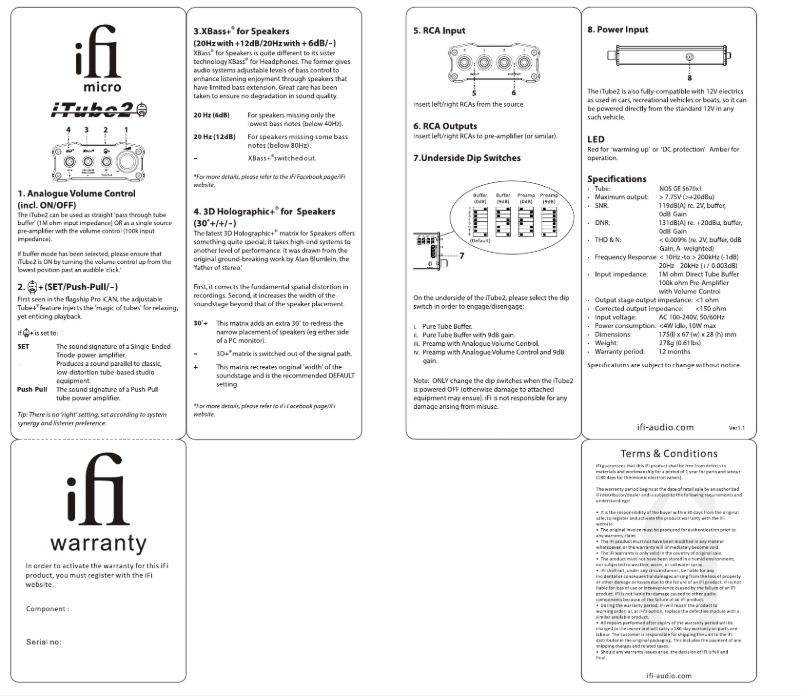Page n°1 - Manuel utilisateur iFi Audio micro iTube 2