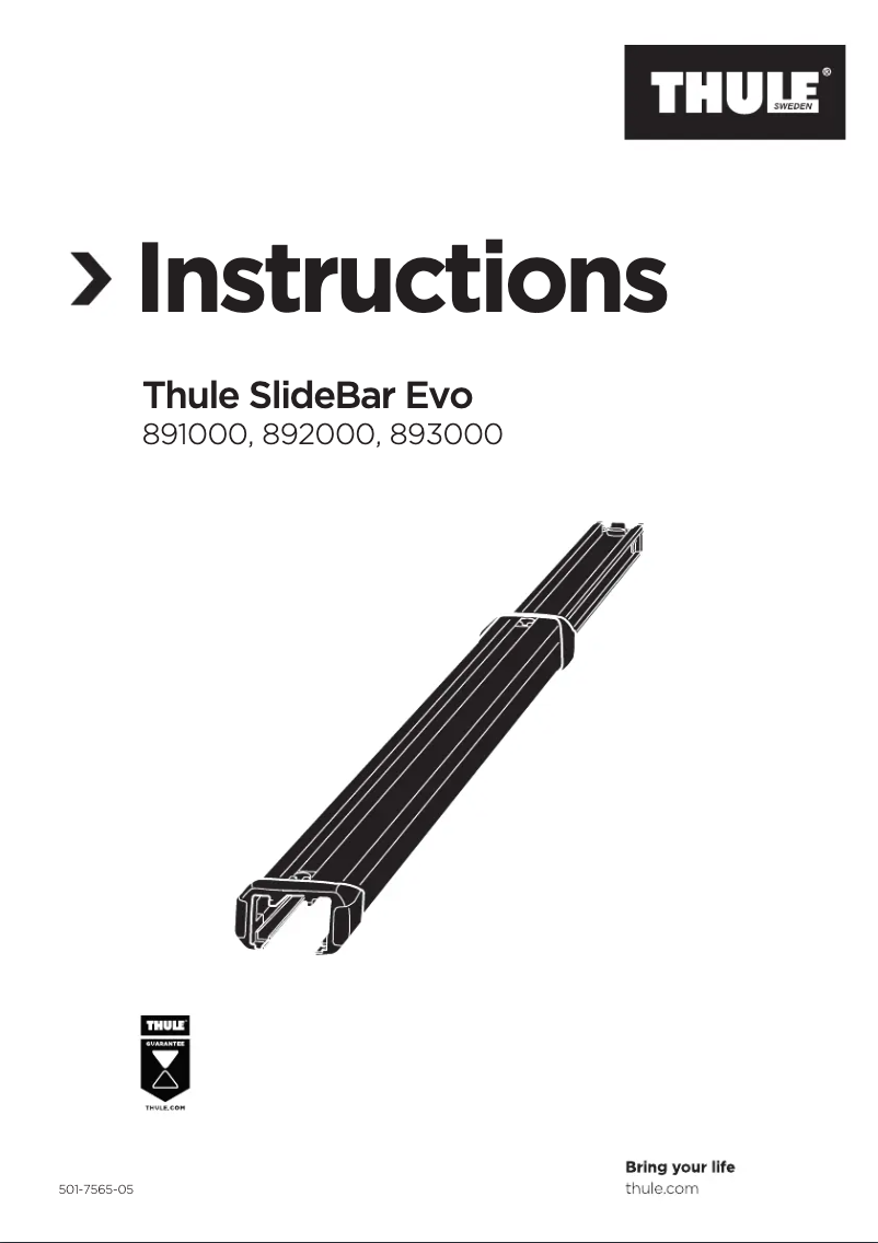 Page 1 de la notice Manuel utilisateur Thule Kit 893000