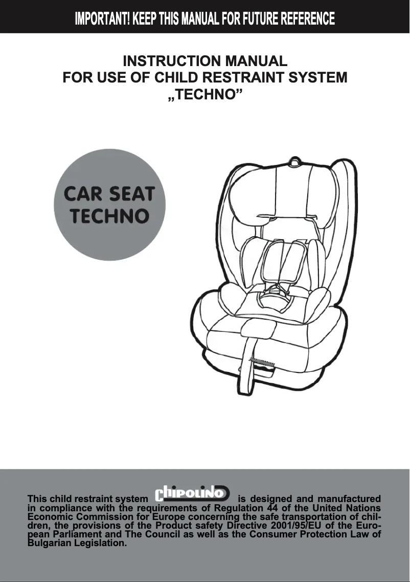 Página 1 del manual Manual de usuario Chipolino Car Seat Techno