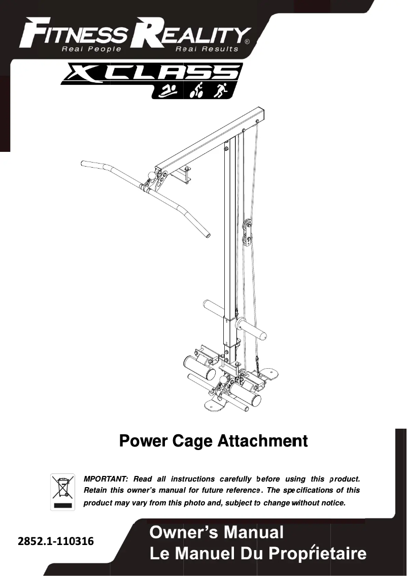 Página 1 del manual Manual de usuario Fitness Reality 2852