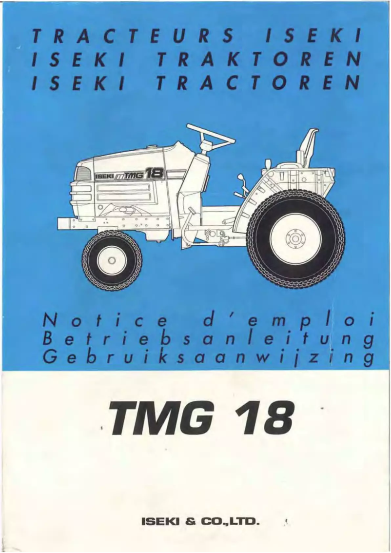 Page 1 de la notice Manuel utilisateur Iseki TMG 18