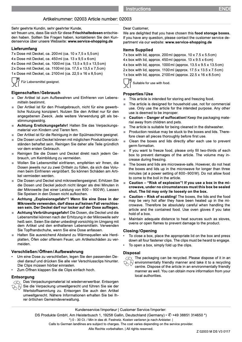 Page 1 de la notice Manuel utilisateur Gourmetmaxx 02003