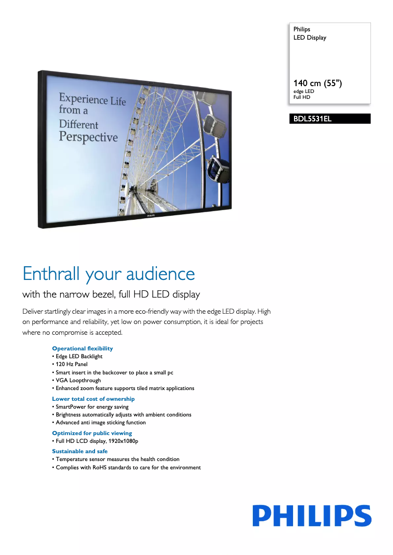 Image de la première page du manuel de l'appareil BDL5531EL