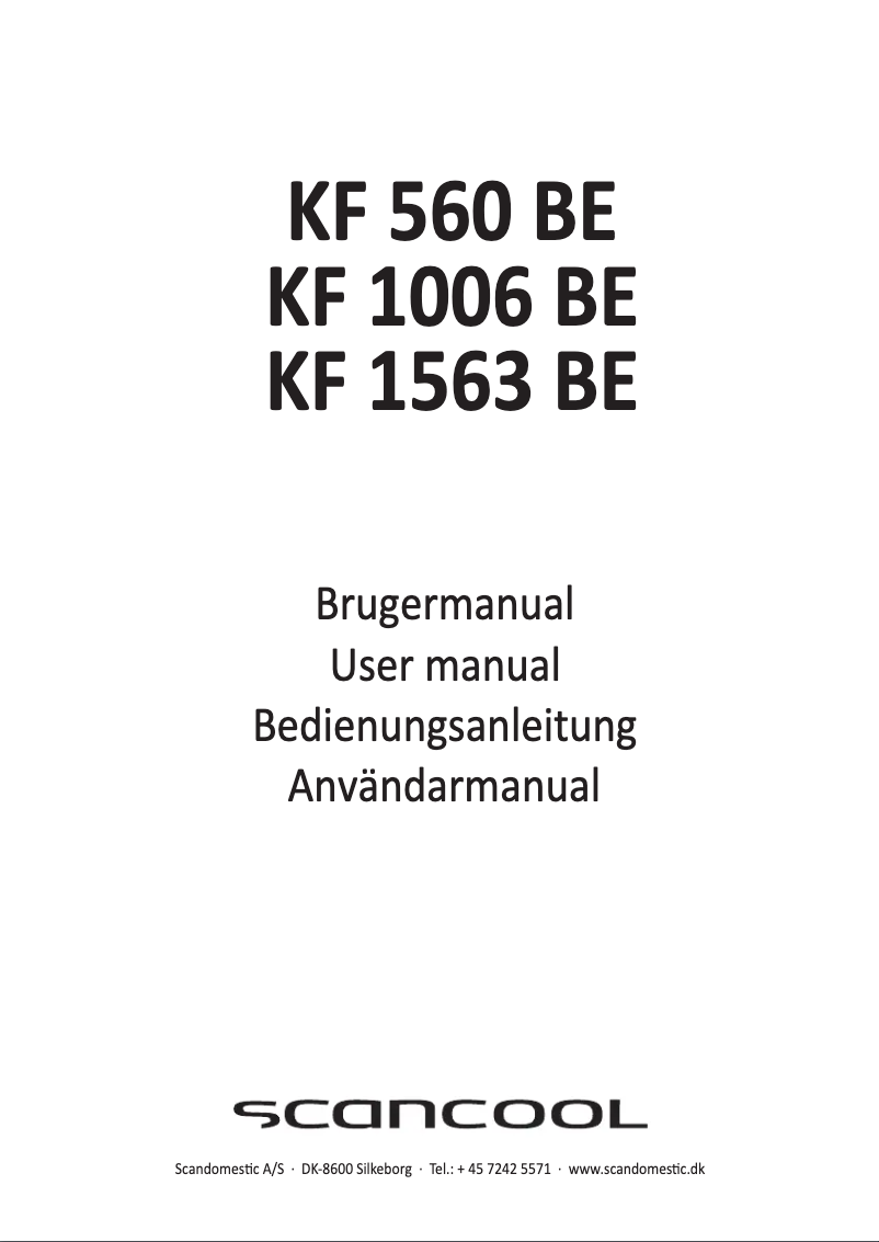Page n°1 - Manuel utilisateur Scancool KF 1006 BE