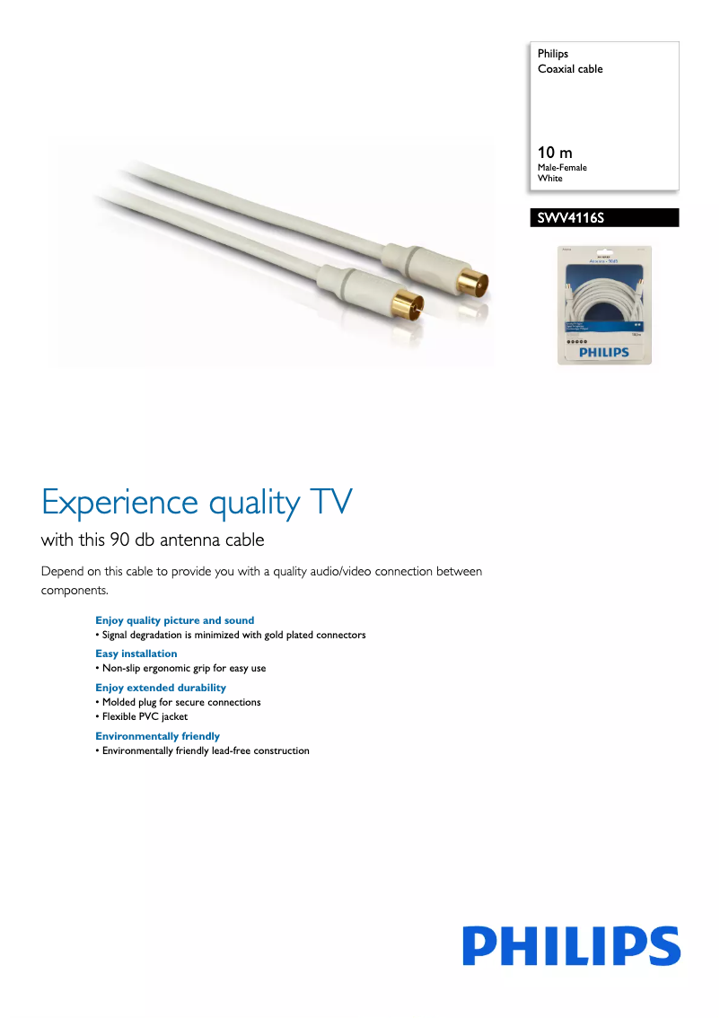 Page 1 de la notice Brochure Philips SWV4116S