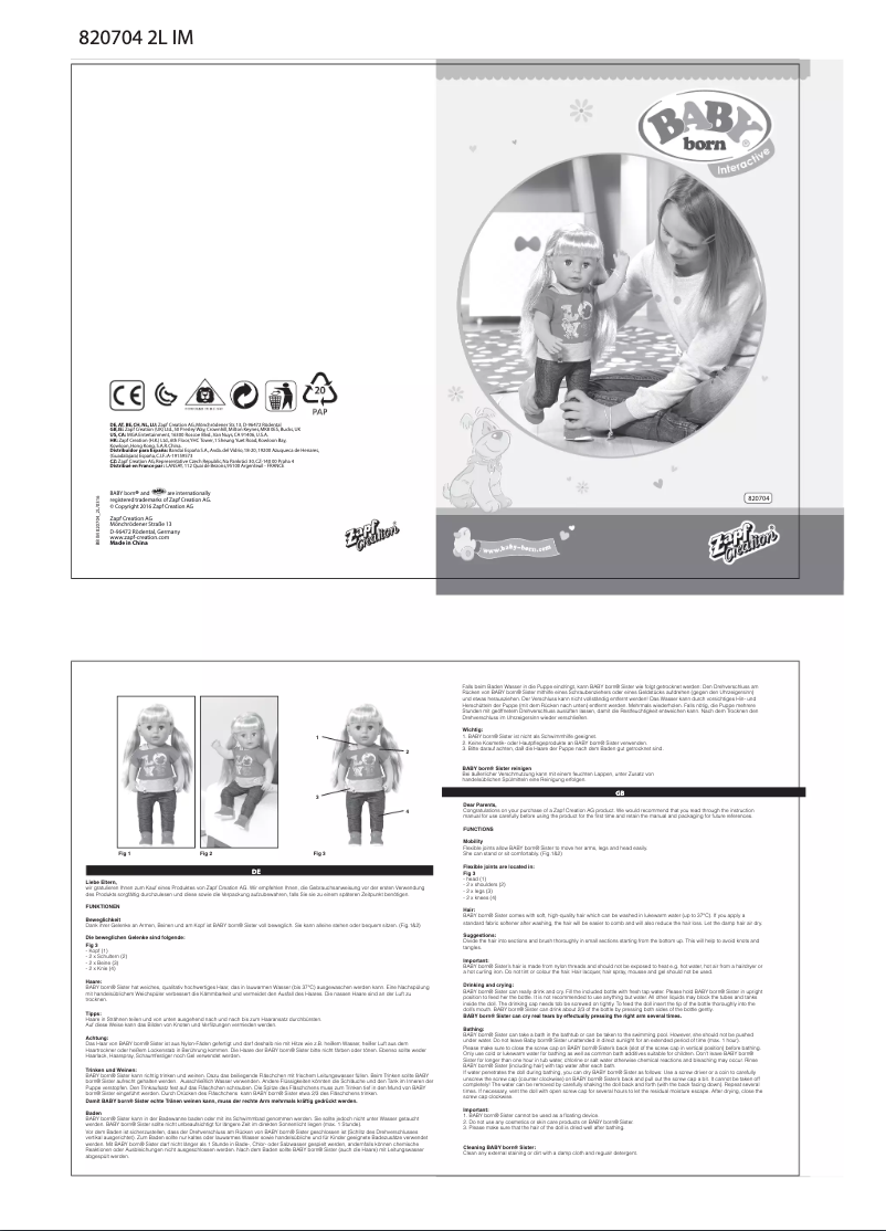 Page n°1 - Manuel utilisateur BABY born 820704