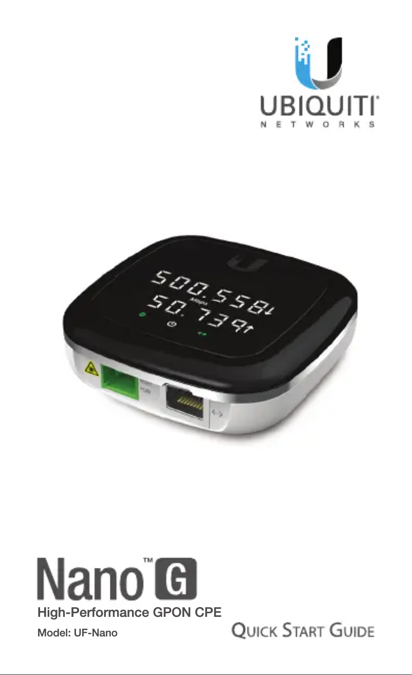 Page 1 de la notice Manuel utilisateur Ubiquiti Networks UFiber Nano G