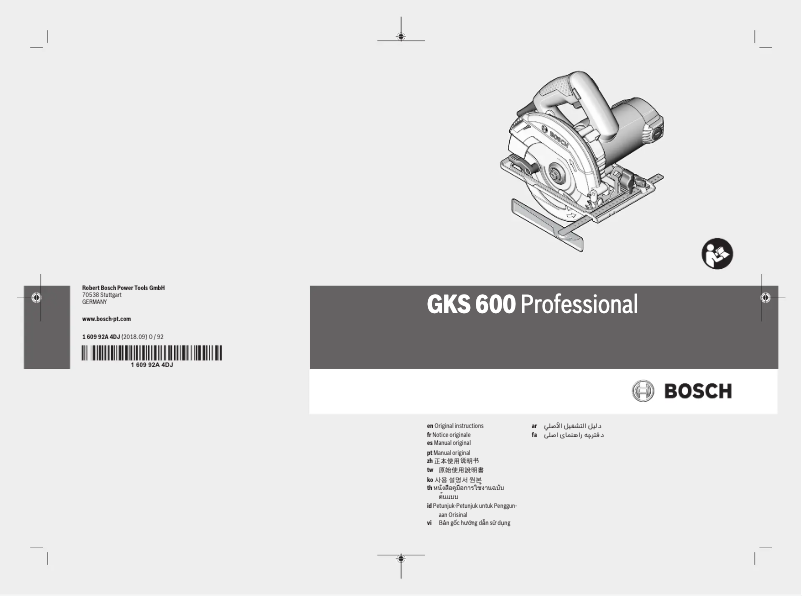 Page n°1 - Manuel utilisateur Bosch GKS 600 Professional