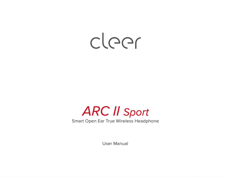 Page n°1 - Mode d'emploi Cleer ARC II Sport