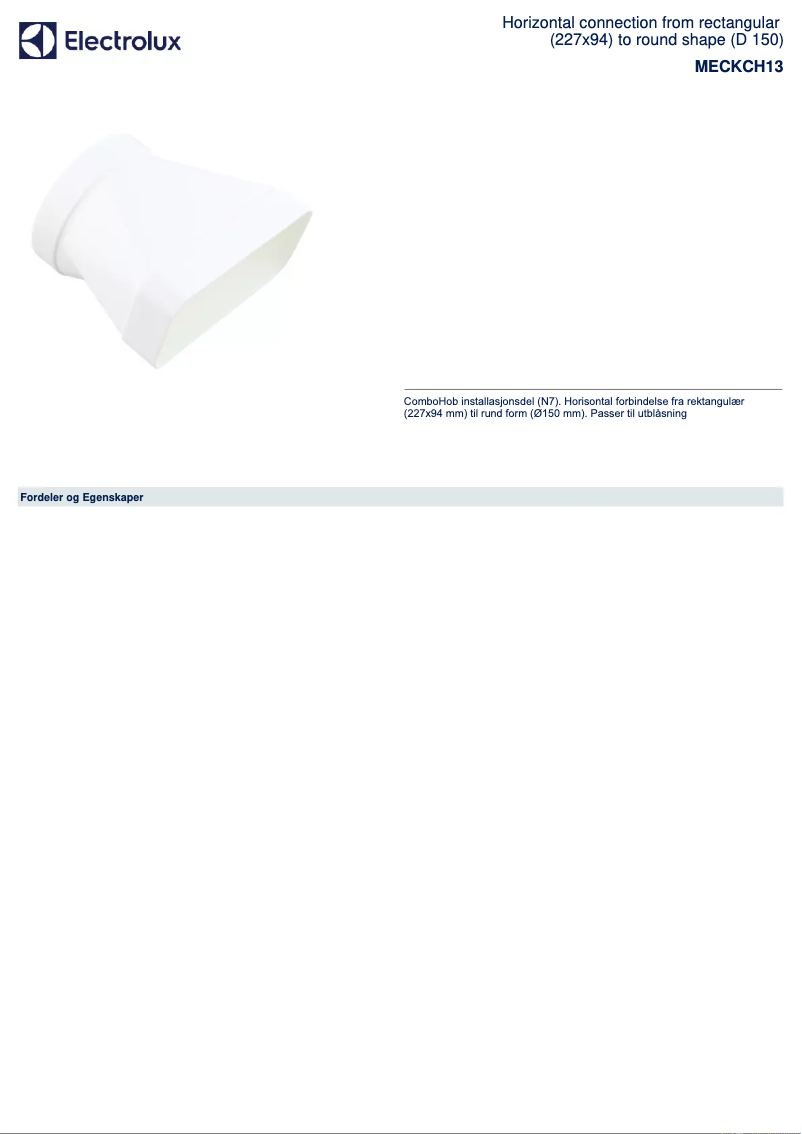 Page 1 de la notice Brochure AEG MECKCH13