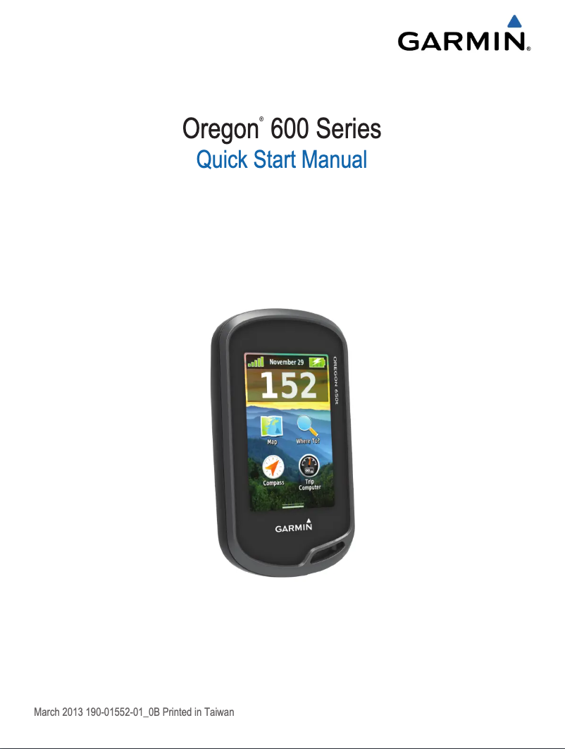 Page n°1 - Guide de démarrage rapide Garmin Oregon 650