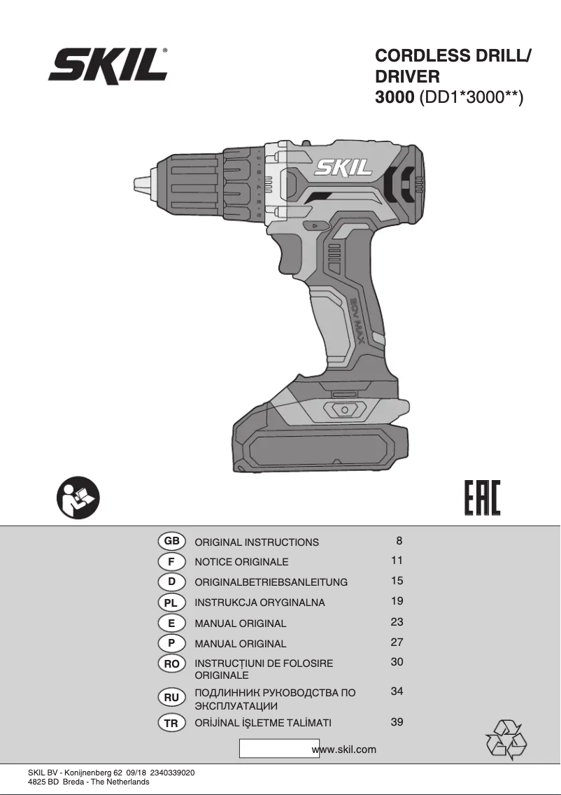 Page 1 de la notice Manuel utilisateur Skil 3000 CA
