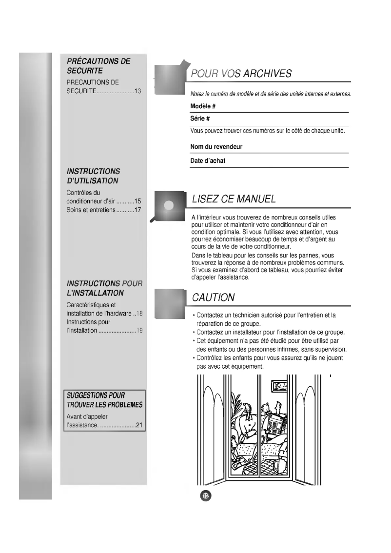 Image de la première page du manuel de l'appareil LWB0960PCG