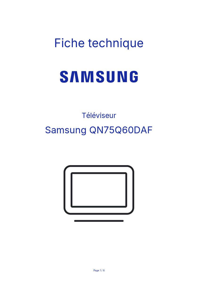 Image de la première page du manuel de l'appareil QN75Q60DAF