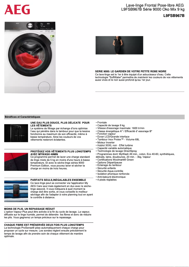 Image de la première page du manuel de l'appareil L9FSB967B