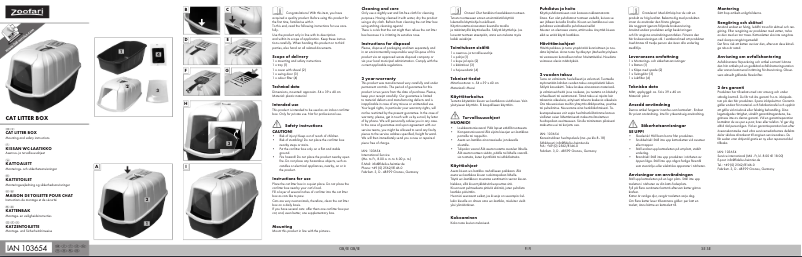 Page 1 de la notice Manuel utilisateur Zoofari IAN 103654