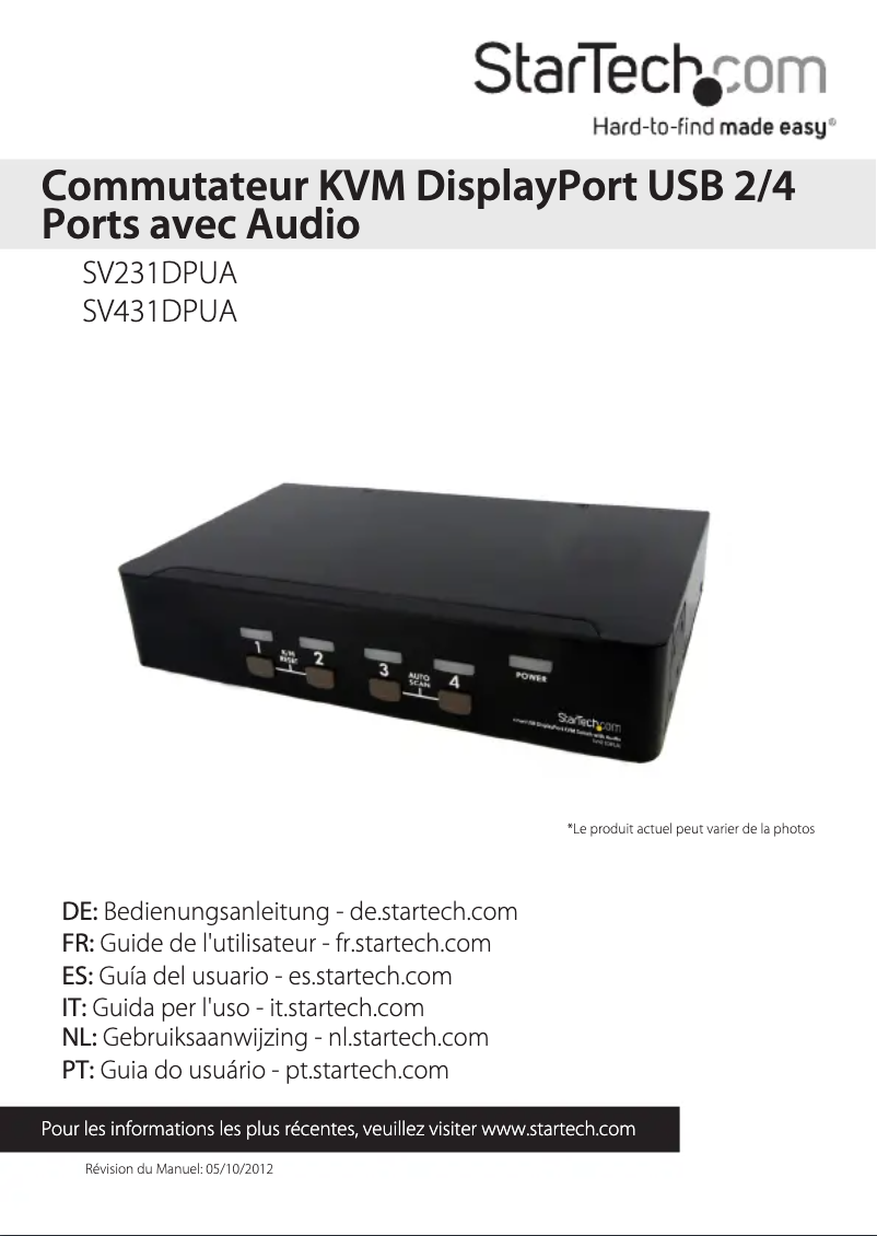 Image de la première page du manuel de l'appareil SV431DPUA