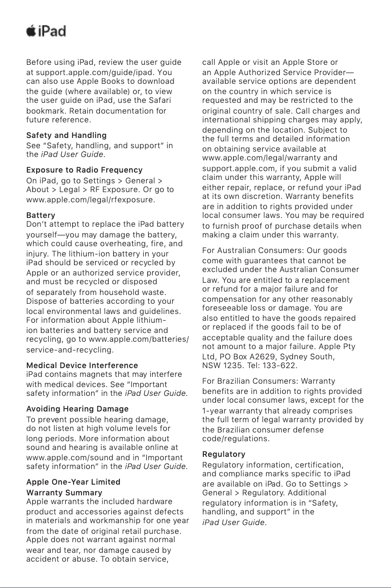 Página 1 del manual Manual de usuario Apple iPad Mini (5th Gen)