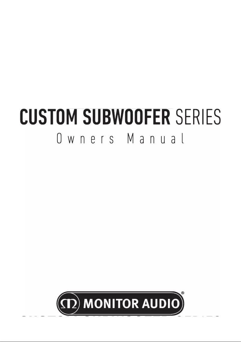 Page n°1 - Manuel utilisateur Monitor Audio CW10