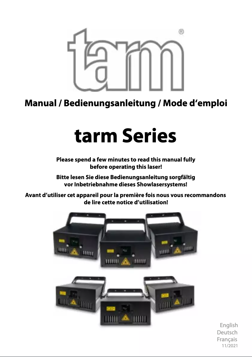 Image de la première page du manuel de l'appareil Tarm 3