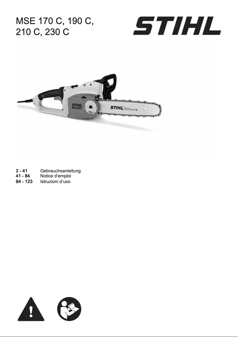 Page n°1 - Manuel utilisateur Stihl MSE 210 C-BQ