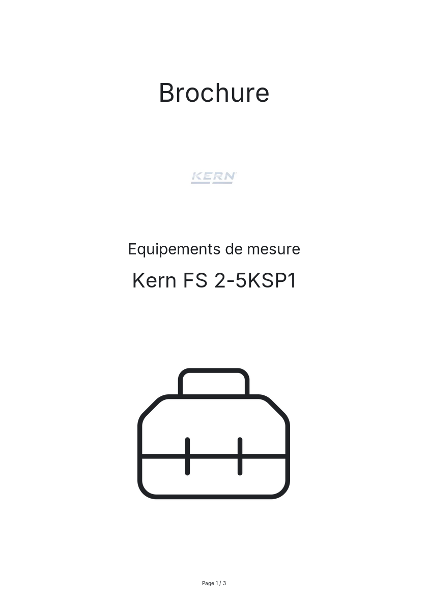 Page n°1 - Brochure Kern FS 2-5KSP1