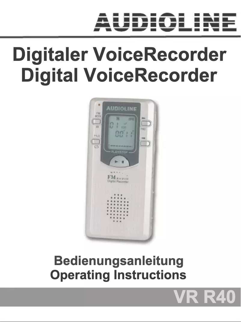 Page 1 de la notice Manuel utilisateur Audioline VR R40