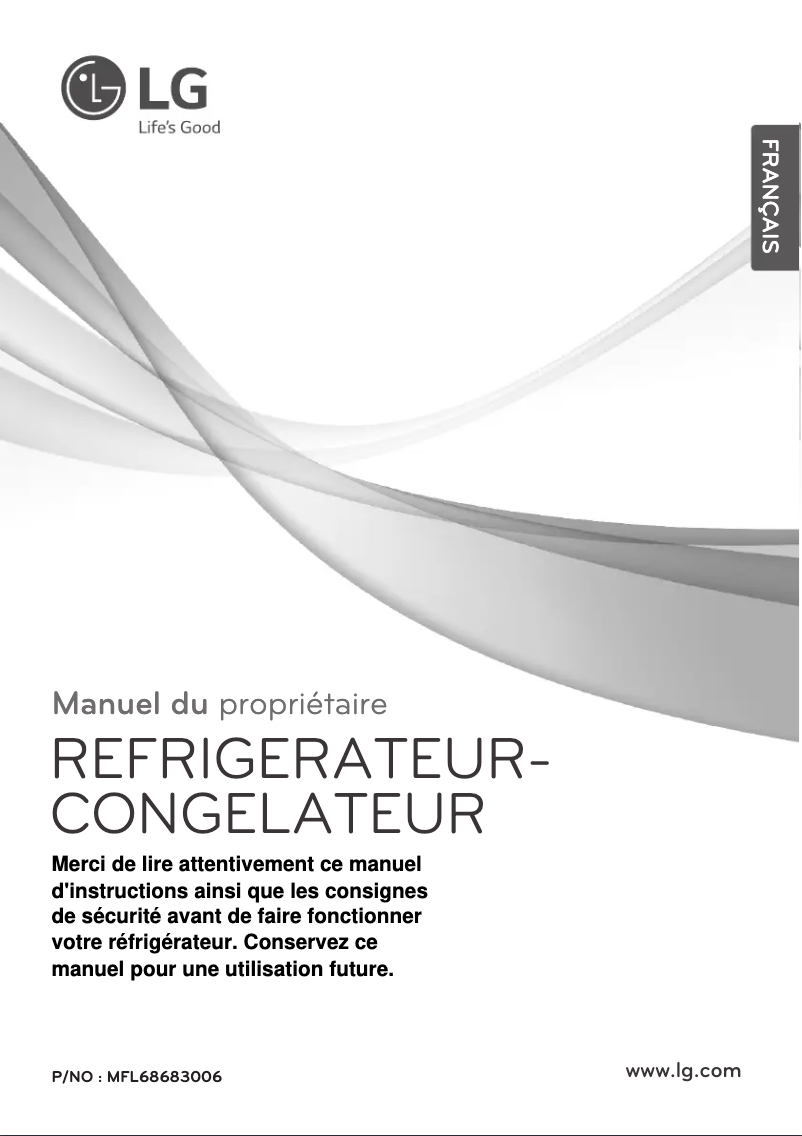 Page 1 de la notice Manuel utilisateur LG GR-B402RLCL