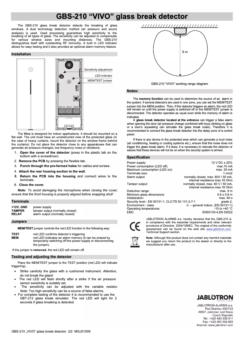 Image de la première page du manuel de l'appareil GBS-210