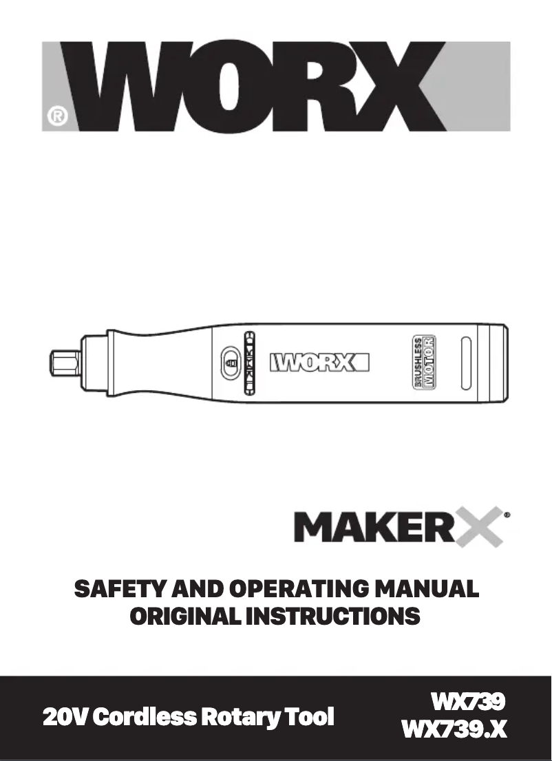 Page 1 de la notice Manuel utilisateur Worx MakerX WX739