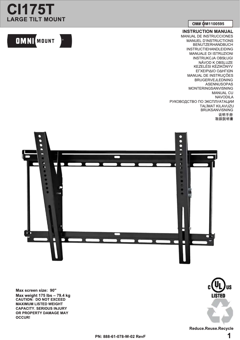 Página 1 del manual Manual de usuario OmniMount CI175T