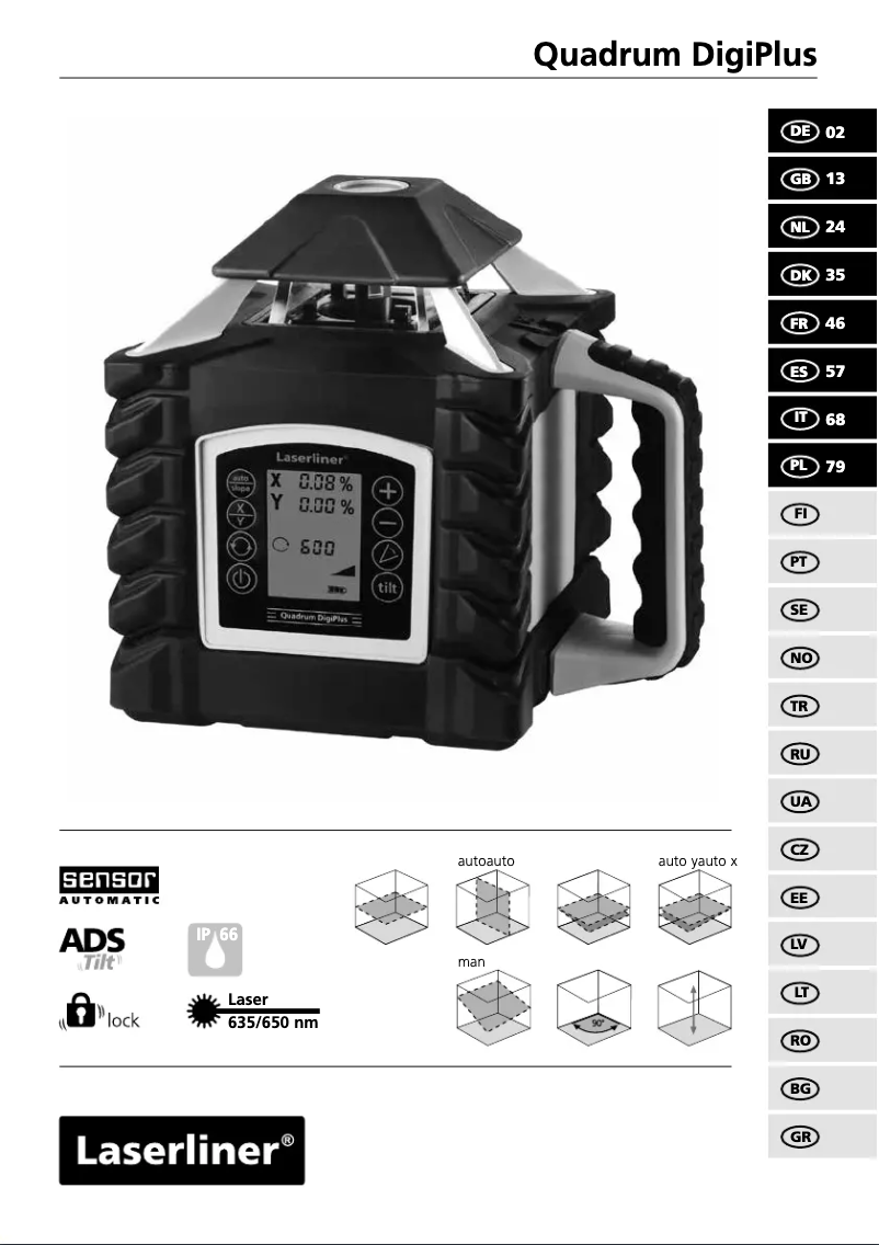 Page 1 de la notice Manuel utilisateur Laserliner Quadrum DigiPlus M350 S
