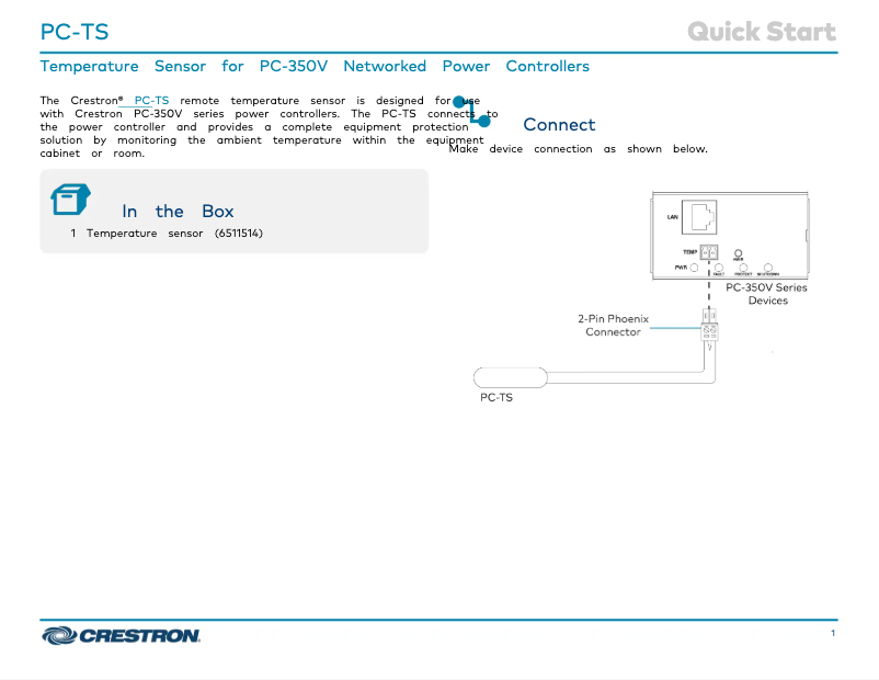 Page n°1 - Manuel utilisateur Crestron PC-TS