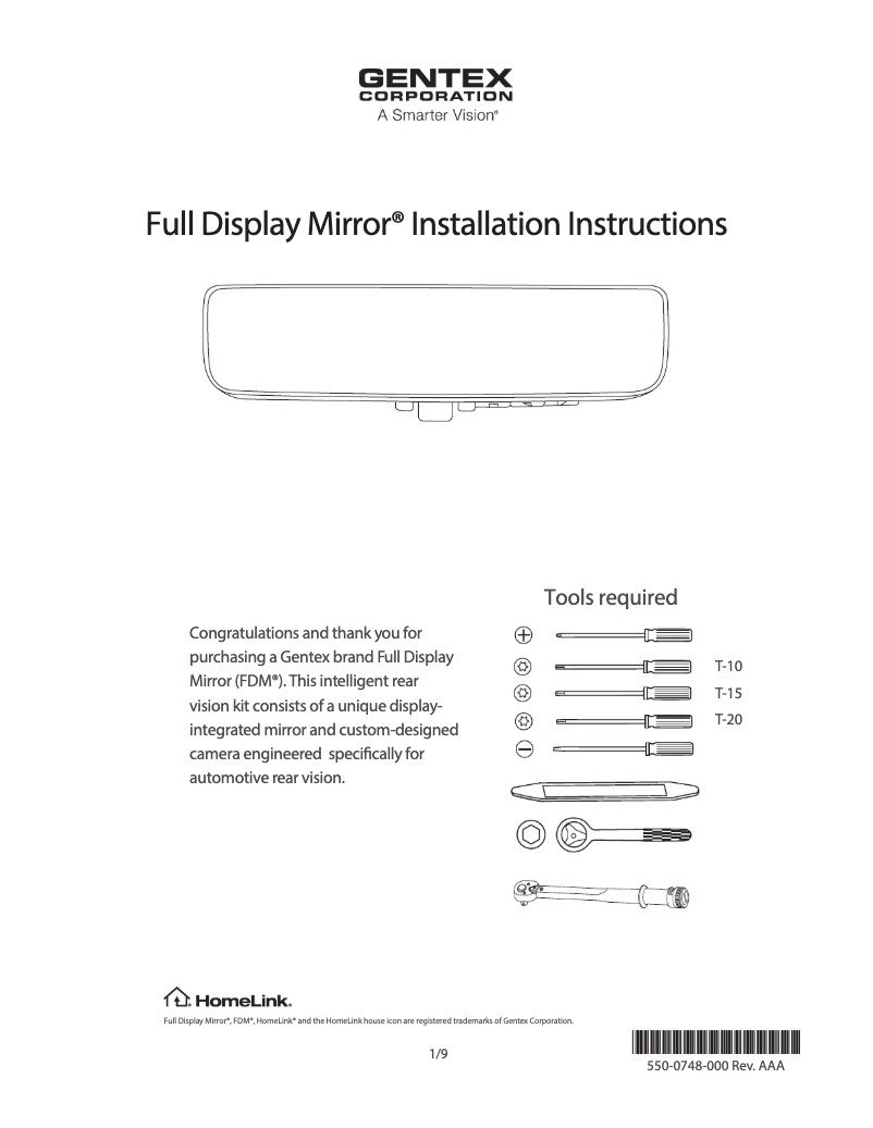 Image de la première page du manuel de l'appareil Gentex GENFDM3LN