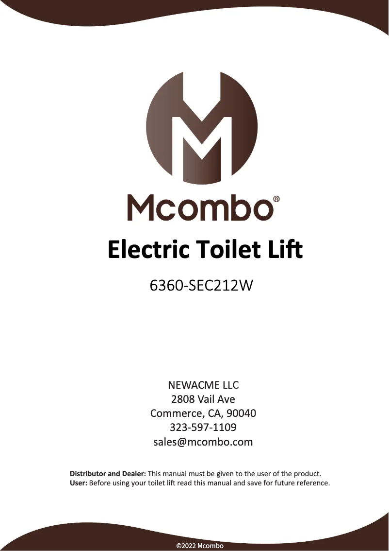 Page 1 de la notice Manuel utilisateur MCombo 6360-SEC212W