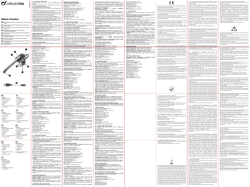 Page 1 de la notice Manuel utilisateur Cellular Line Master Headset