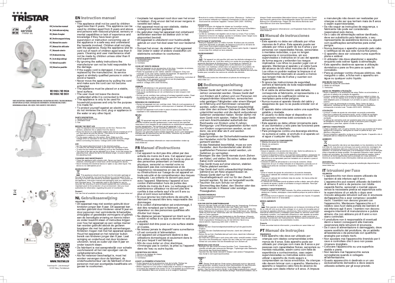 Página 1 del manual Manual de usuario TriStar VE-5924