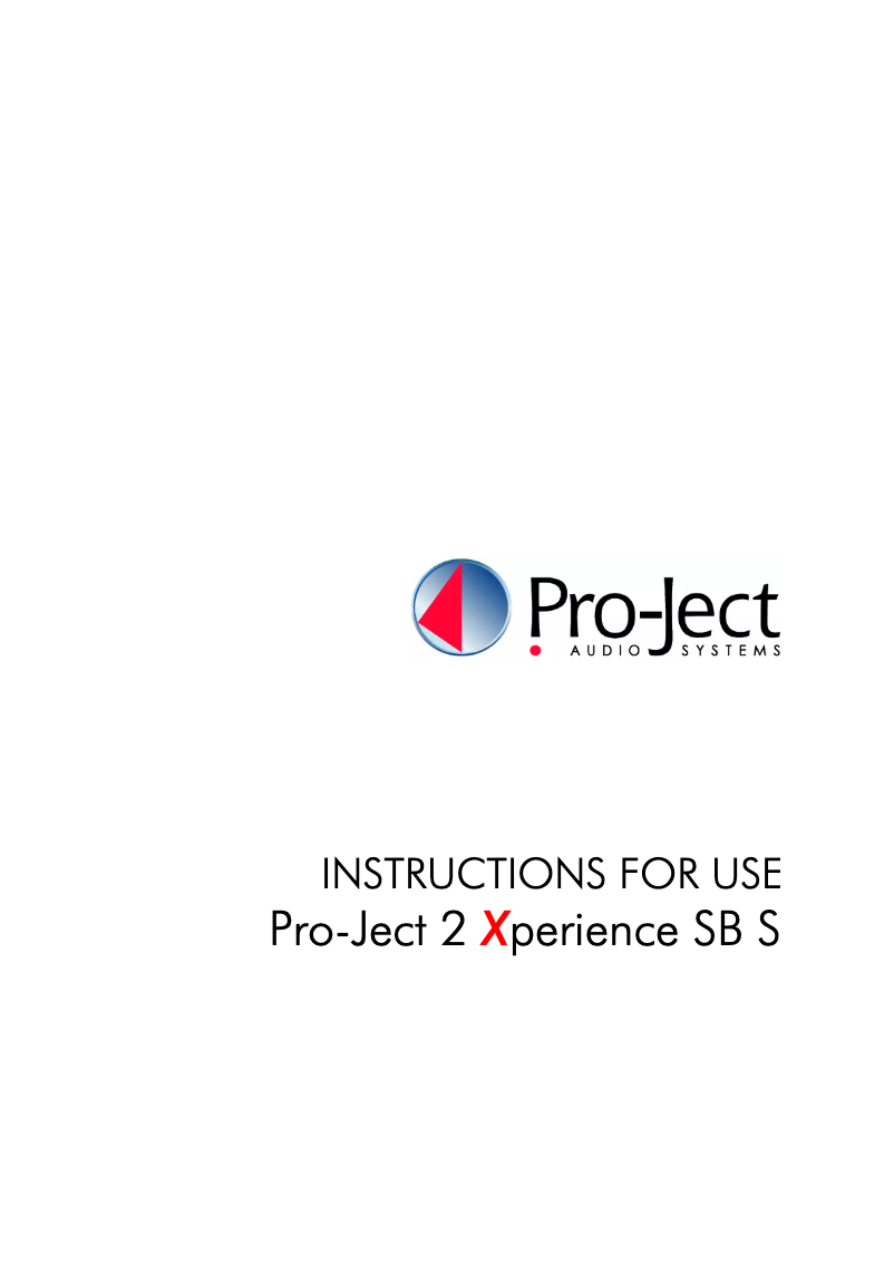 Page n°1 - Manuel utilisateur Pro-Ject 2Xperience SB S