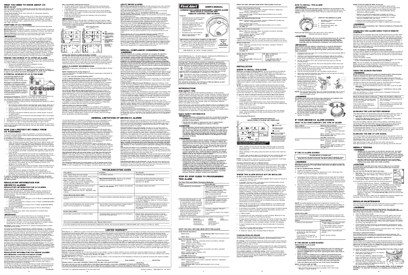 Page 1 de la notice Manuel utilisateur First Alert SC07